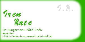 iren mate business card